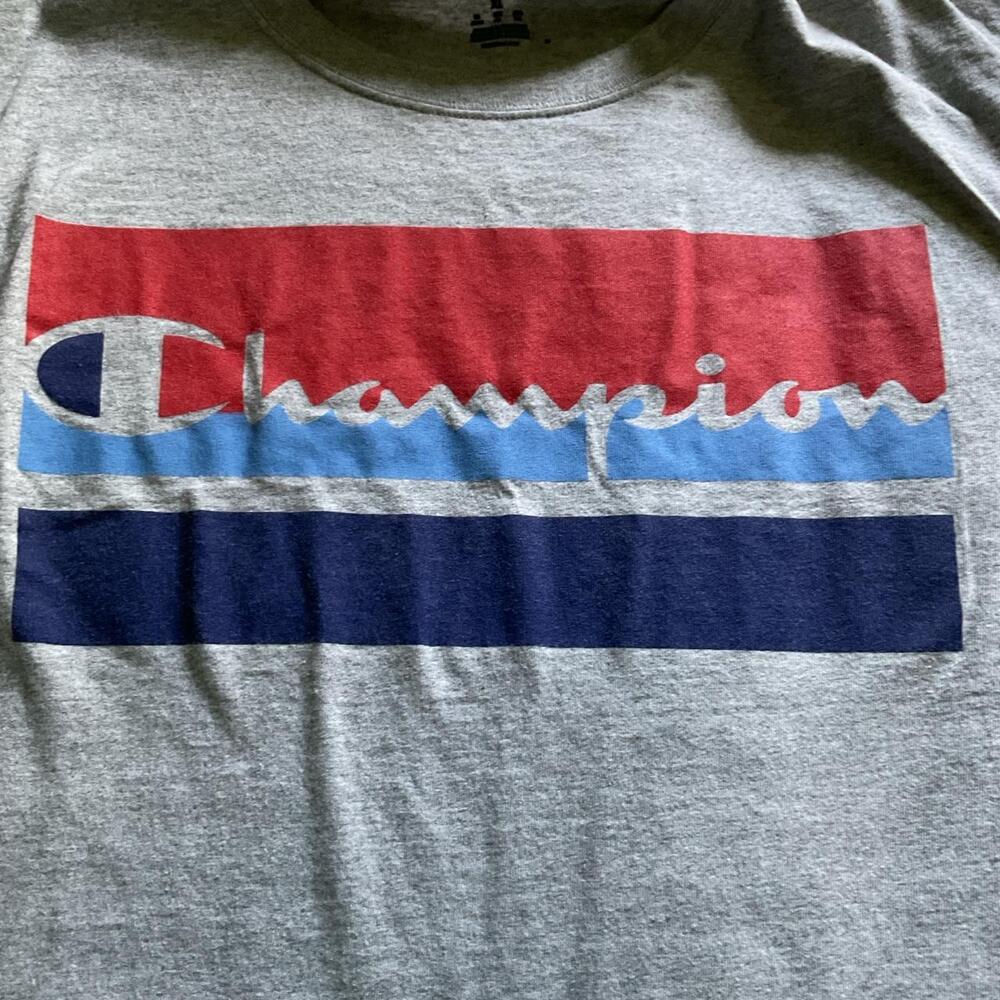 Champion Authentic Athleticwear Retro Colorblock Graphic Long Sleeve Tee